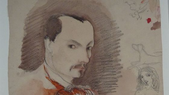 BAUDELAIRE Charles (1821-1867) , Autoportrait et croquis, entre 1844 et 1847, Fonds Geoffroy - Dechaume, Cité de l’Architecture et du patrimoine – Musée des Monuments Français - © CAPA- MMF