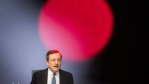 Le président de la BCE Mario Draghi a été plutôt rassurant hier, ce qui a fait chuter le CAC 40... ©Sipa - Frank Rumpenhorst