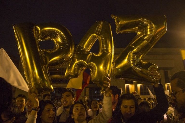 Manifestations place de Bolivar à Bogota, contre le rejet par référendum de la paix avec les FARC. 5 octobre 2016