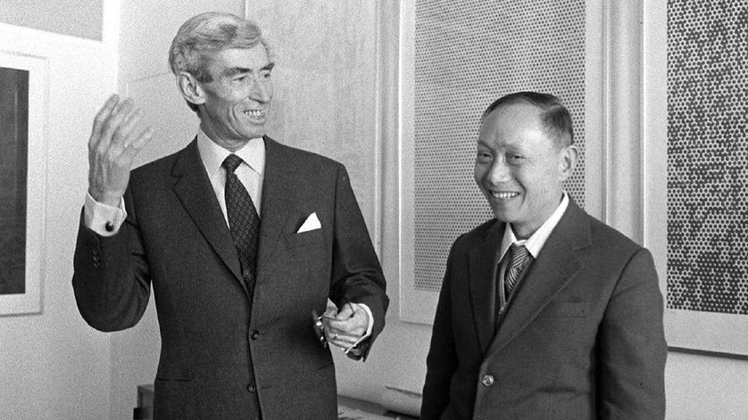 Hergé et Tchang le 19 mars 1981.
