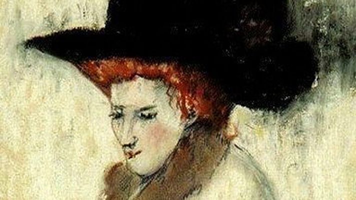 Dame avec un chapeau noir par Paul Gosselin