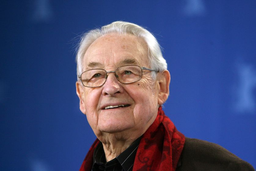 Andrzej Wajda au Festival international du film de Berlin pour "Katyn", en 2008