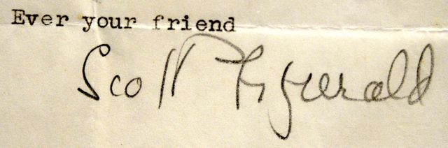 La signature de FS Fitzgerald