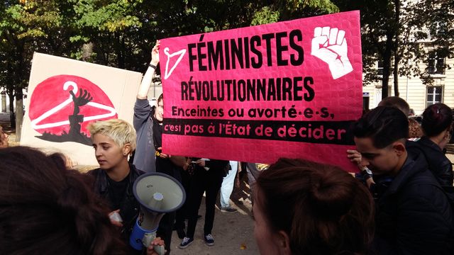 Manifestation à Paris contre la suppression de l'avortement en Pologne