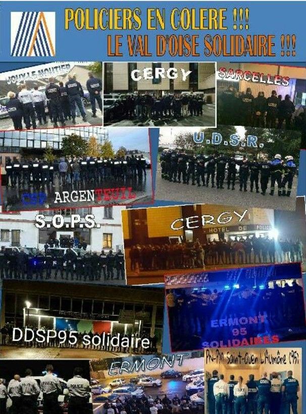 Capture d'écran du tract du syndicat Alliance, utilisant des images de policiers frondeurs sans leur autorisation.