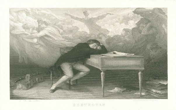 Aimé DE LEMUD (1816-1887) Le Rêve de Beethoven, 1863 gravure, 62,5 x 79,5 cm © Beethoven-Haus, Bonn Carl