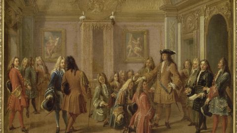 François Marot, Première promotion des chevaliers de l’ordre de Saint-Louis par Louis XIV, à Versailles le 8 mai 1693, XVIIe siècle.