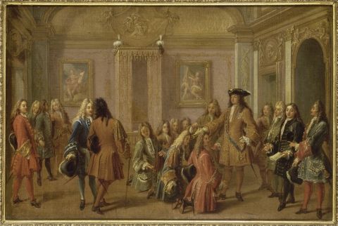 François Marot, Première promotion des chevaliers de l’ordre de Saint-Louis par Louis XIV, à Versailles le 8 mai 1693, XVIIe siècle.