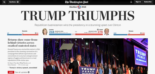 La Une du Washington Post