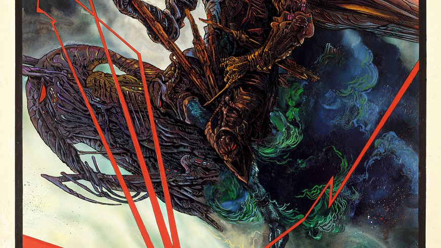 Lone Sloane - Salammbô, 1980 - Encre de Chine, gouache et acrylqiue sur contrecollé - double planche 18-19 - 105 x 70 cm
