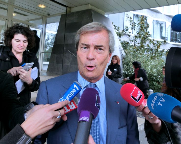 Vincent Bolloré à sa sortie du CSA le 24 septembre 2015