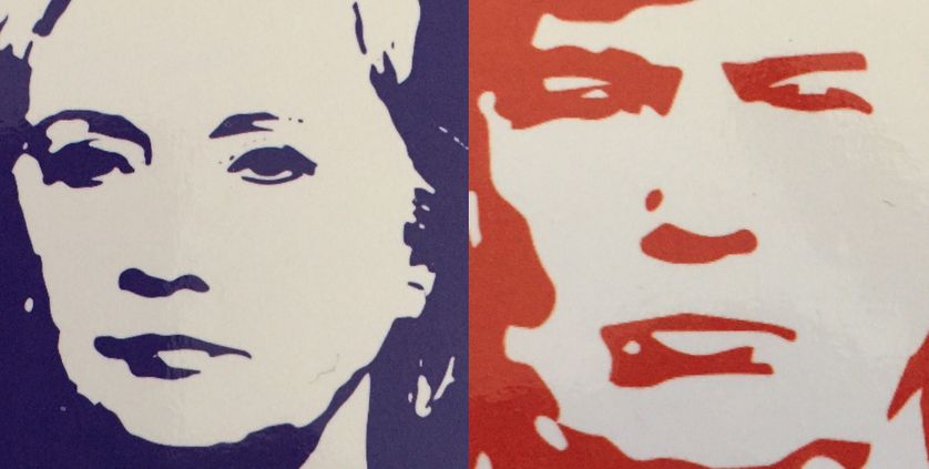 Montage à partir couverture, "Clinton/Trump L'Amérique en colère" par C. Ockrent