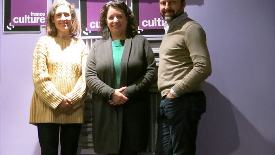 France Culture-studio 153... l'auteure Kochka, Aline Pailler, productrice & Olivier Letellier, talentueux metteur-en-scène (de g. à d.) ©Radio France - Annick Haumier-France Culture
