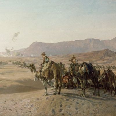 Corps de Chameau passant à l'action le 23 décembre 1916, contre les Turcs ottomans à Magdhaba, le Désert de Sinaï, 1925--