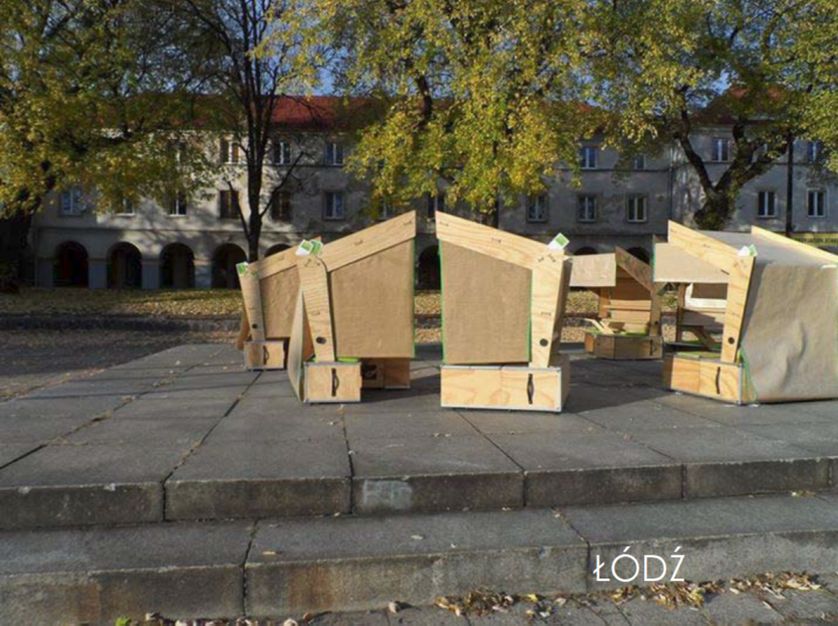 Les maisons de l'école nomade à Lodz
