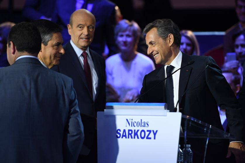 François Fillon, Alain Juppé, Nicolas Sarkozy après le deuxième débat pour la primaire de droite