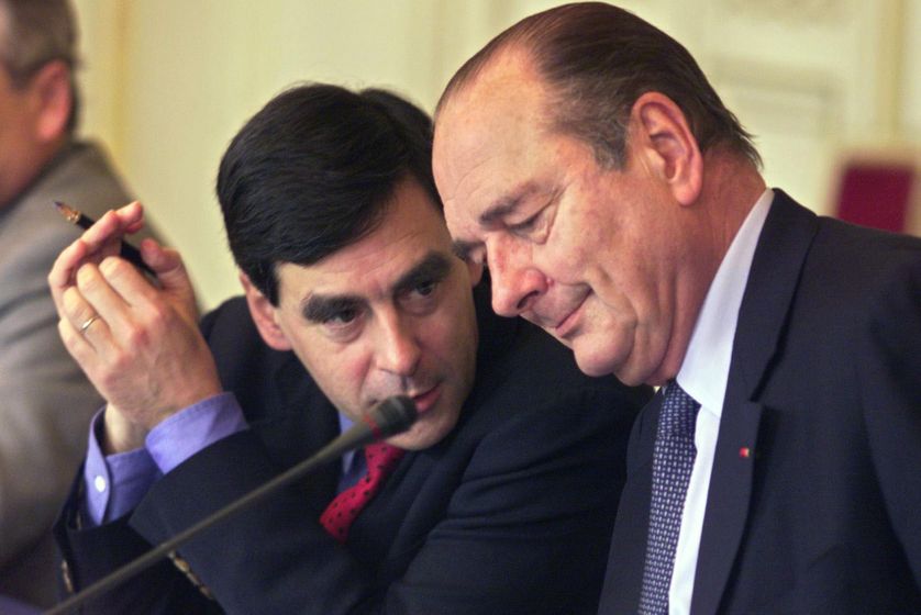 François Fillon avec Jacques Chirac, le 6 avril 2000.