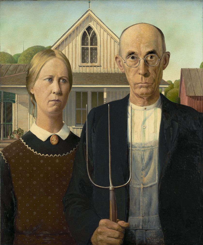Grant Wood (1891-1942), "American Gothic", 1930