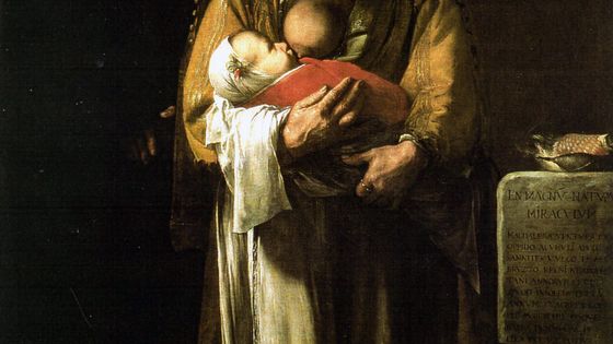 Magdalena Ventura avec son mari et son fils - José de Ribera