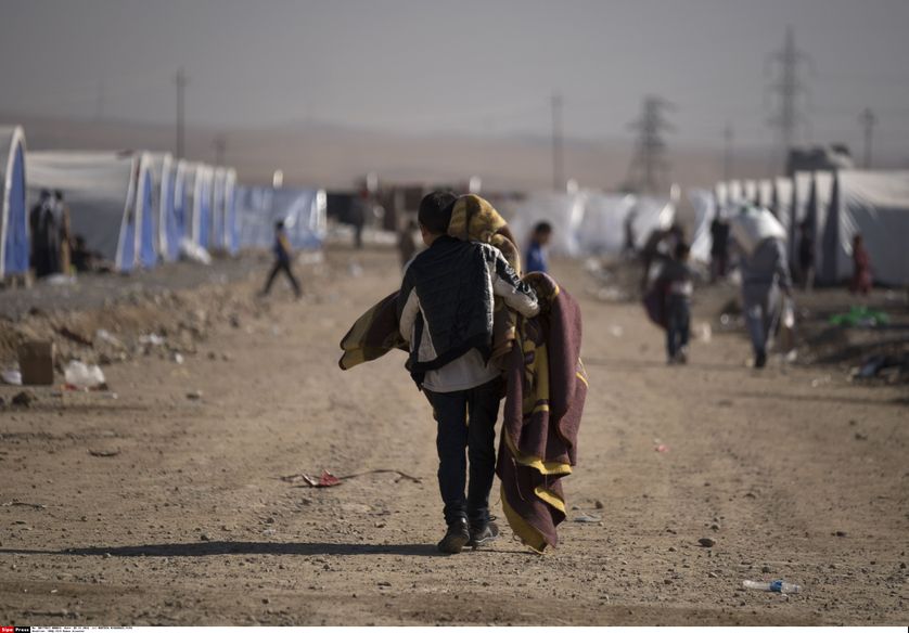 IRAQ-ISIS-Human disaster, camp de réfugiés Al-Khazer, à l'est de Mossoul