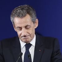 Nicolas Sarkozy annonçant son retrait de la vie politique, le 20 novembre 2016