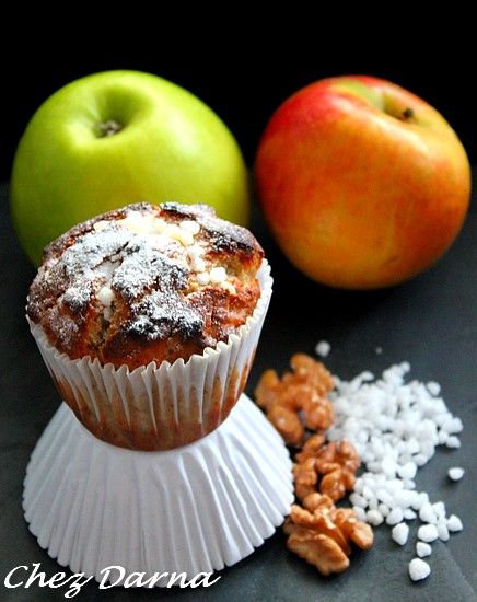 Muffins aux pommes noix et fromage frais