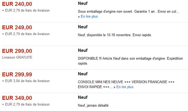 Le prix officiel est fixé à... 60 euros
