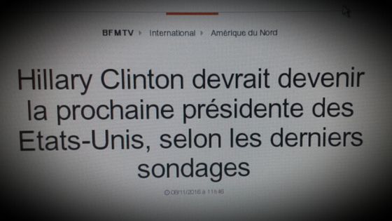 A la veille des élections américaines, la majorité des sondages donnait encore Hillary Clinton gagnante. - I.S