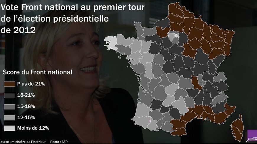 Vote Front national au premier tour de l'élection présidentielle de 2012