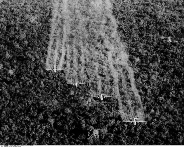 1965 - Des avions de l'US Air Force déversent du défoliant dans le sud du Vietnam