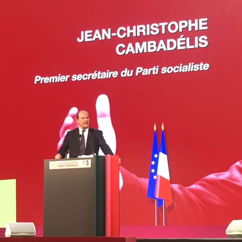 Jean-Christophe Cambadélis, Premier secrétaire du Parti Socialiste lors de la Convention nationale de la Belle Alliance Populaire à Paris le 3 décembre 2016