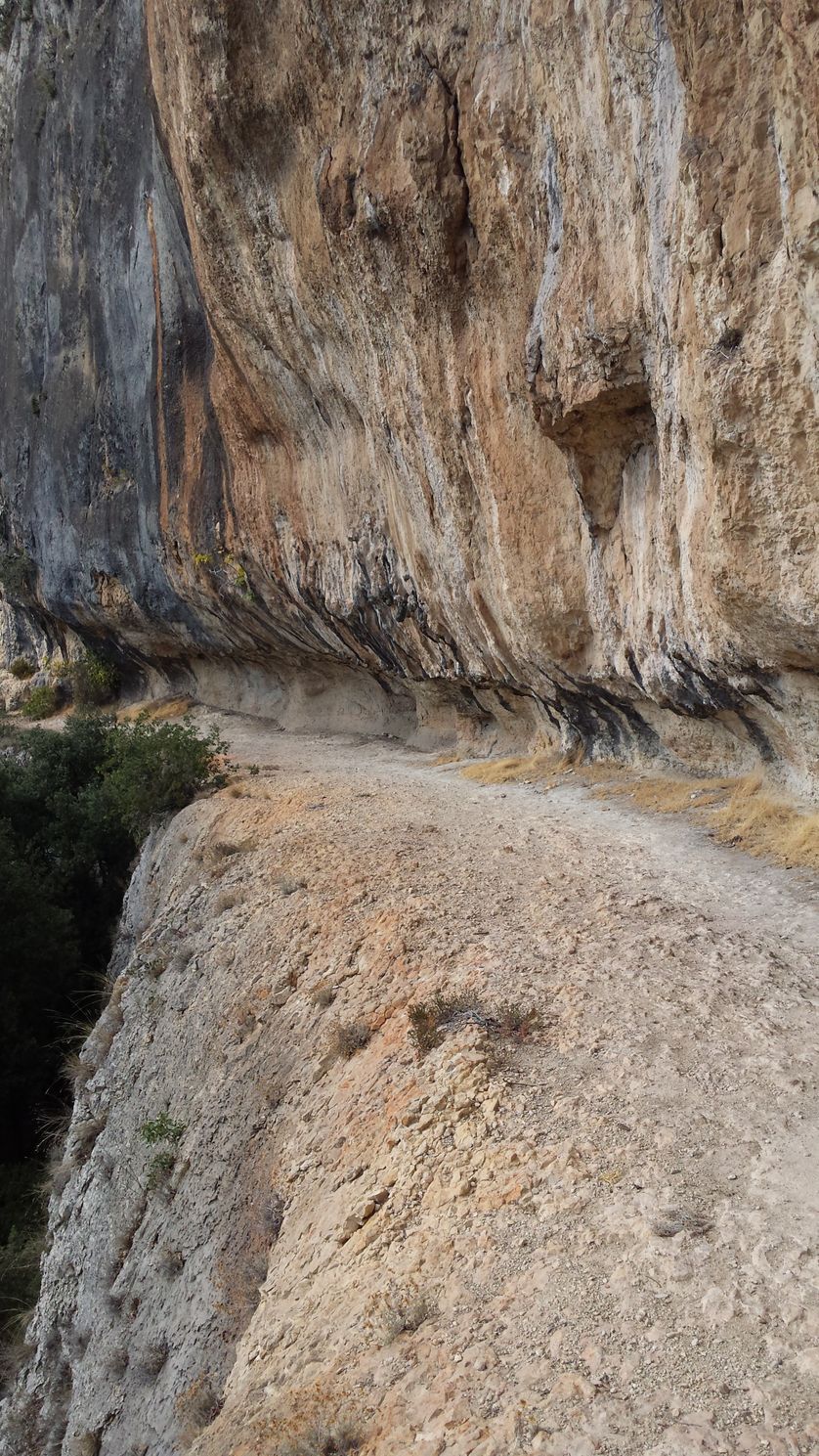La Vire de Chauvet : chemin creusé naturellement dans la falaise vers la Grotte Chuavet