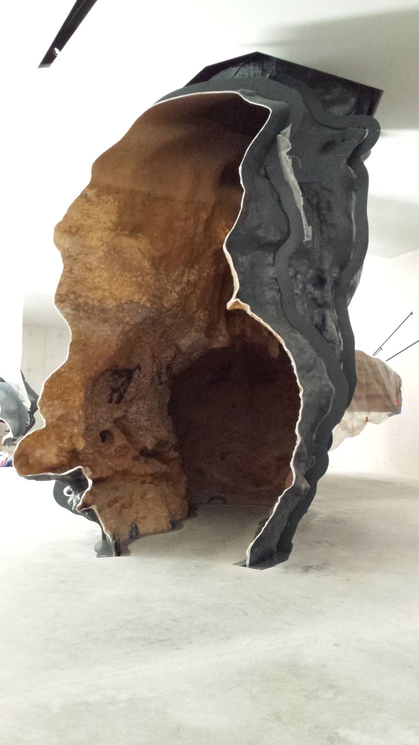 Un morceau de la structure de la scène du puits à Lascaux IV
