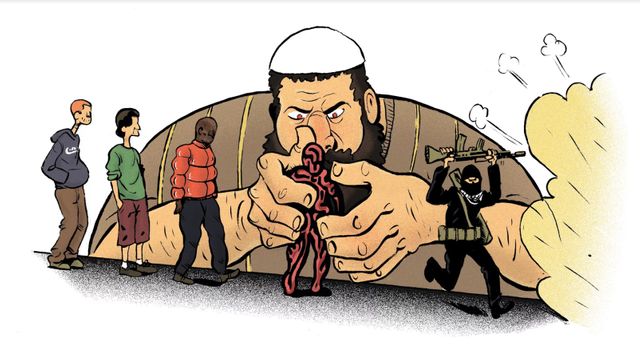Illustration extraite de l'article d'Elodie Guéguen sur Fabien Clain, Automne 2016, n°3
