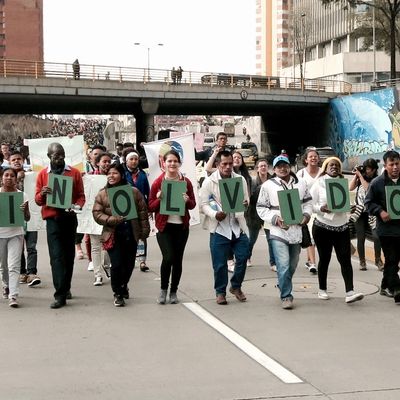 Manifestation pour les accords de paix dans les rues de Bogota, 12 octobre 2016
