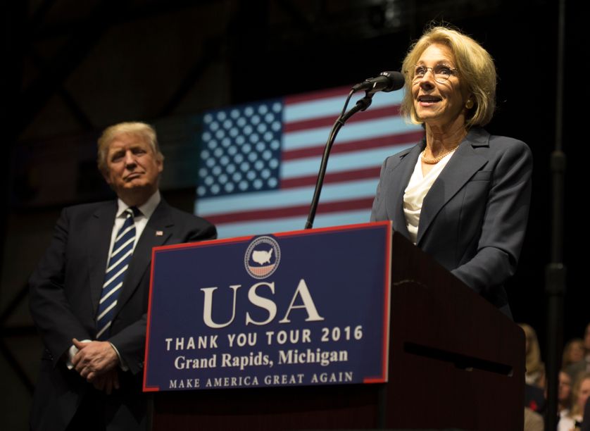 Betsy Devos à Grand Rapids, Michigan le 9 décembre