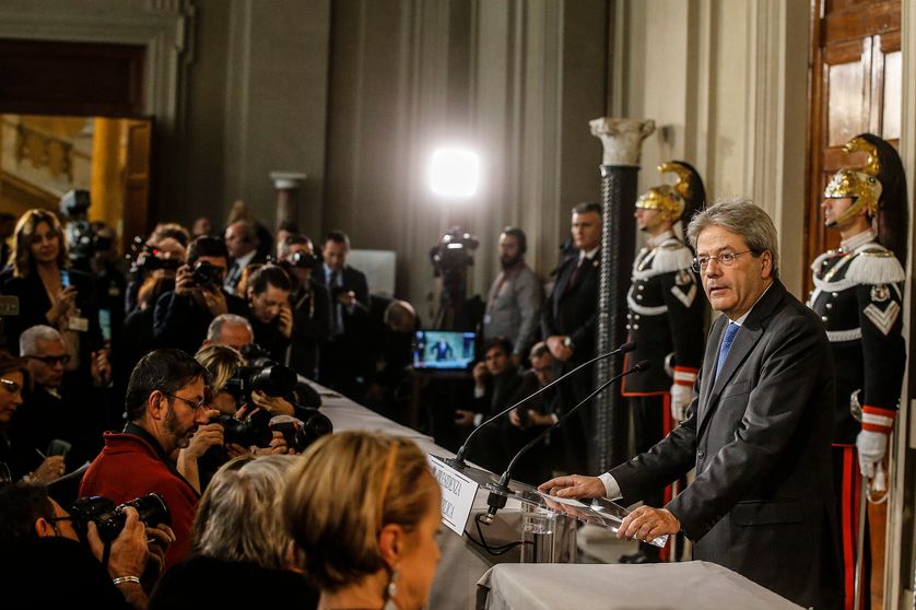 Paolo Gentiloni était auparavant ministre des affaires étrangères. Ici lors de sa 1ère conférence de presse de Premier ministre