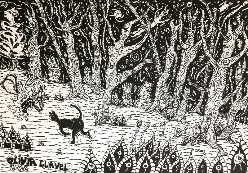 « Heatklif dans la forêt », sérigraphie (27/77), 50 x 70 cm, 2016