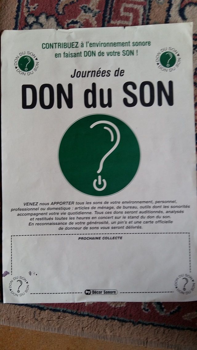 Décor Sonore présente les "Journées de Don du Son"