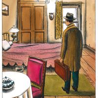 Illustration du livre "Un nouveau dans la ville" de Jacques de Loustal
