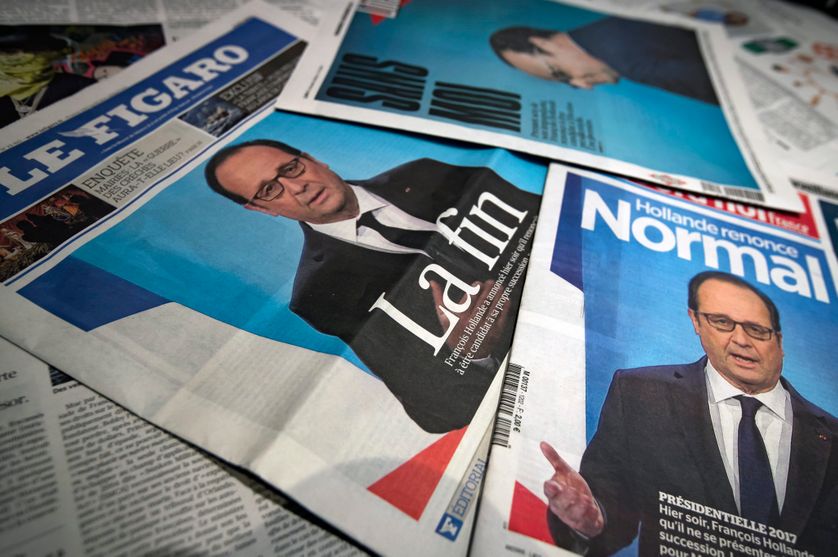 Unes de journaux au lendemain du renoncement de François Hollande