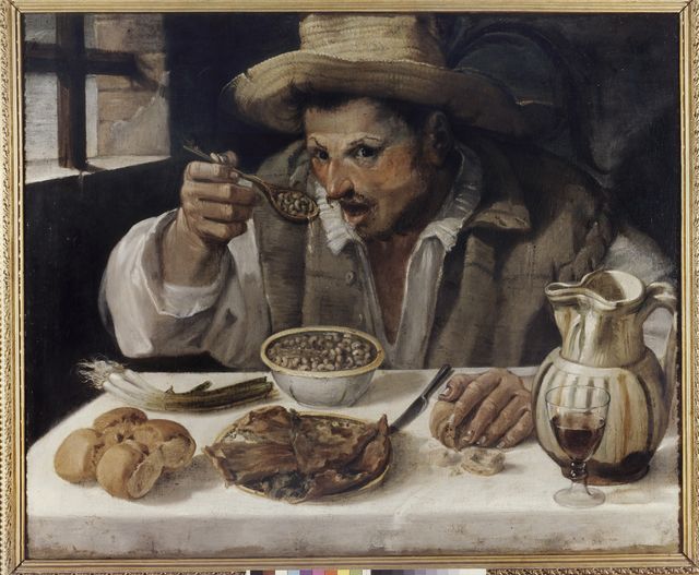 Le Mangeur de haricots d'Annibal Carrache 1584 conservé à Rome à la Galleria Colonna -