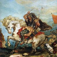 Attila suivi des hordes barbares foule aux pieds l'Italie et les Arts (1838-1847) d'Eugène Delacroix.