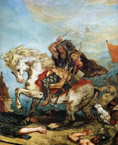 Attila suivi des hordes barbares foule aux pieds l'Italie et les Arts (1838-1847) d'Eugène Delacroix.