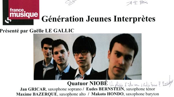 Livre d'Or Quatuor Niobé