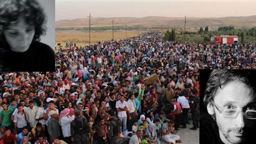 Silvia Borzelli et Geoffroy Jourdain et migrants syriens