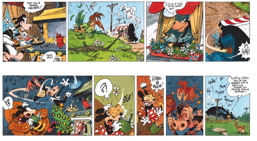 Planche de l'album de Régis Loisel : "Mickey Mouse : Café Zombo" aux éditions Glénat