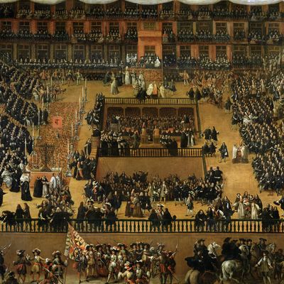 Autodafé sur la plaza Mayor à Madrid Illustration de Francisco Rizi (1614-1685)