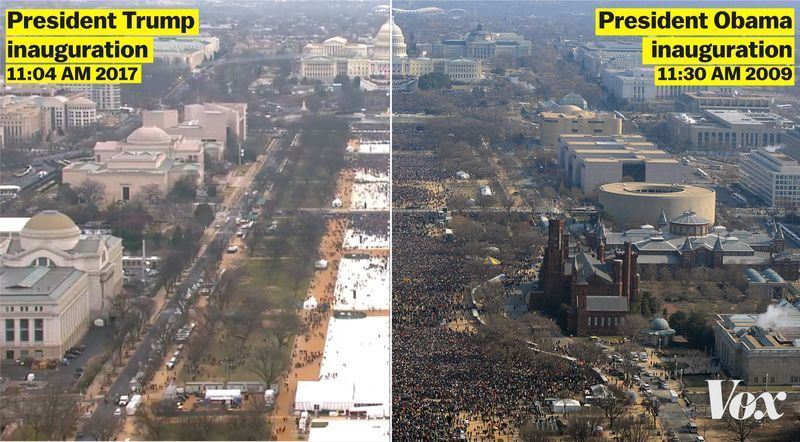 Comparatif entre l'investiture de Trump et d'Obama