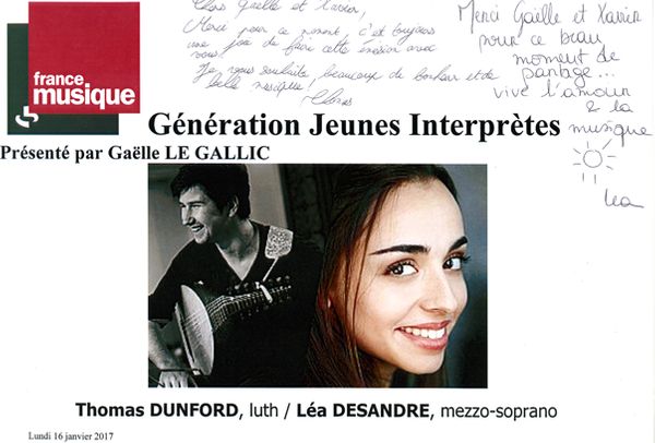 Livre d'or Thomas Dunford/Léa Desandre